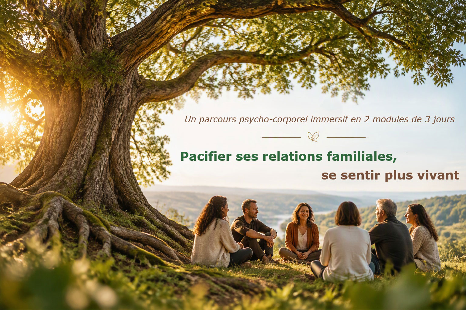 Bandeau flyer pour séminaire PAcifier ses relations familiales, se sentir plus vivant
